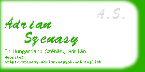 adrian szenasy business card