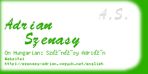 adrian szenasy business card